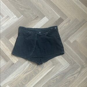 We the free black denim mini skort